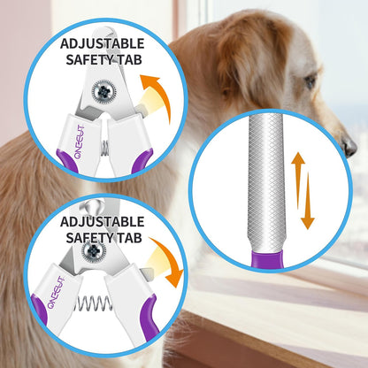 OneCut 6" Dog Nail Clippers for Small, Medium and Large Breed Professional Pet Nail Trimmers -Suitable for Cats, Rabbits and Guinea Pigs with Safety Guard to Avoid Over Cutting (Purple)