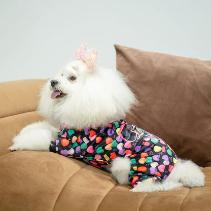 CuteBone Small Dogs Valentines Outfit Soft Puppy Onesies Pjs Dog Pajamas Pet Coat Cat Apparel Comfy Doggie Jumpsuit Bodysuit for All Seasons P272XS