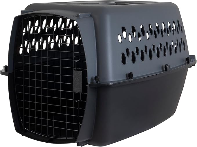Petmate Pet Porter Dog Kennel 26", Dark Gray & Black, for Pets 20-25lbs, Made in USA