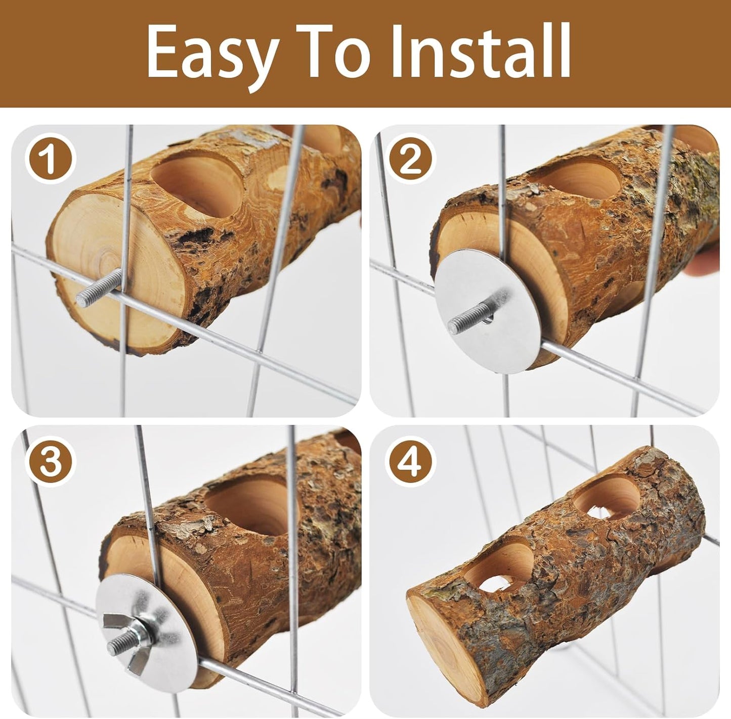 Bird Wooden Block Chewing Toy Parrot Beak Grinding Toys Wood Birds Cage Foraging Training Toy with Bird Perch for Parakeet Cockatiel Lovebird Budgie