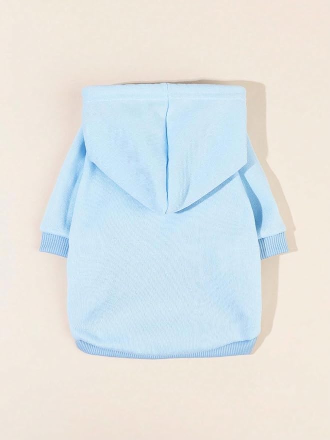 QWINEE Basic Dog Hoodie Sweatshirt Puppy Sweater Warm Cat Costumes Pet Clothes for Chihuahua Puppy Kitten Small Medium Dogs Light Blue XX-Large