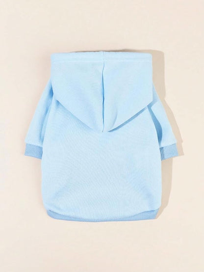 QWINEE Basic Dog Hoodie Sweatshirt Puppy Sweater Warm Cat Costumes Pet Clothes for Chihuahua Puppy Kitten Small Medium Dogs Light Blue XX-Large