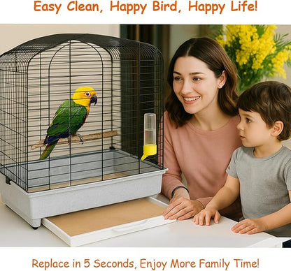 30-Pack Bird Cage Liners - 13.8x13.8 Inch Leak-Proof Disposable Tray Pads for Parrots, Parakeets, Cockatiels, Lovebirds | Easy-Clean Cage Bottom Paper | Customizable Size