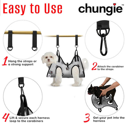 Dog Grooming Hammock for Small Dogs – Pet Restraint for Nail Trimming with Pet Nail Clipper – Dog Sling for Grooming, Pet Hammock for Nail Cutting & Grooming Harness (Legs Spacing: 9-12”)/Max W:30lb)
