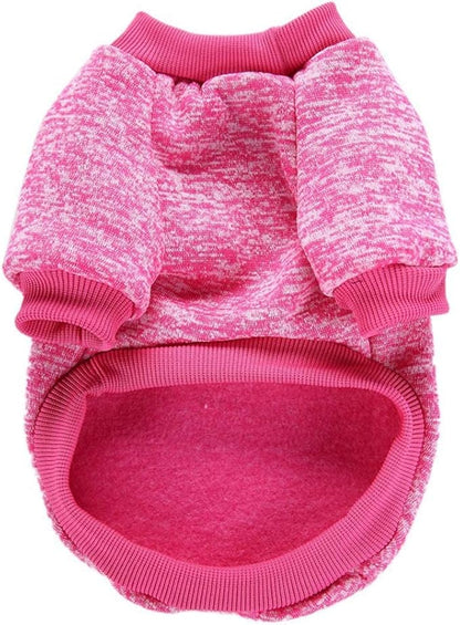 Jecikelon Dog Clothes Dogs Sweater Soft Puppies Clothing Winter Puppy Sweaters Warm Outfit for Dogs Small XXS XS Cat Apparel (Large, Rose red)