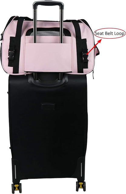 EliteField Soft Sided Pet Carrier (3 Year Warranty, Airline Approved), Multiple Sizes and Colors Available (Medium: 17" L x 9" W x 12" H, Pink)