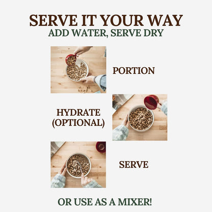 360 Pet Nutrition Freeze-Dried Raw Dog Food – Multi-Protein with Beef, Chicken, Fish, Liver & Organs, High Protein, Omega-3s, Fruits, Veggies & Superfoods, Grain-Free, No Fillers, 5 oz – Made in USA