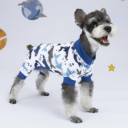 XPUDAC 4 Pack Dog Pajamas Comfy Strechy Doggie Pjs Puppy Clothes for Small Medium Dogs Boy Girl Cat Pet Outfits, 2XL