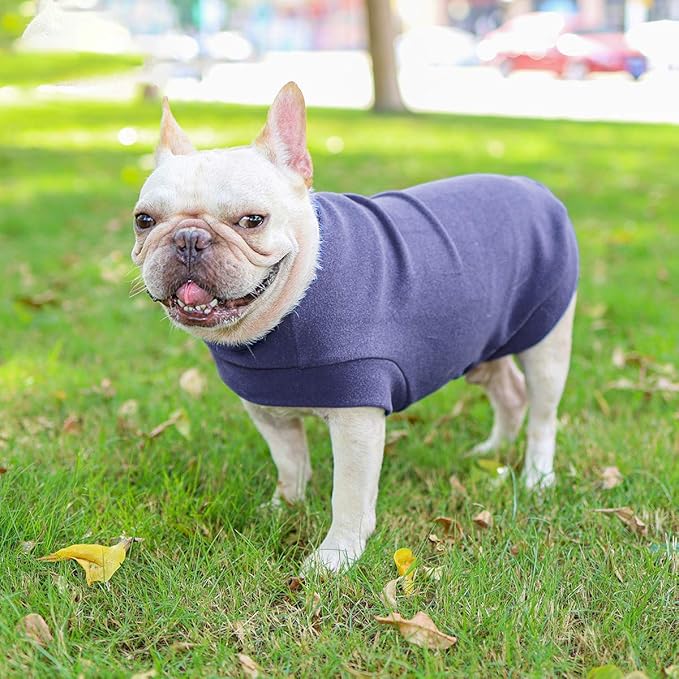 Small Dogs Fleece Dog Sweatshirt - Cold Weather Hoodies Spring Soft Vest Thickening Warm Cat Sweater Puppy Clothes Sweater Winter Sweatshirt Pet Pajamas for Small Dog Cat Puppy Medium, Grayish Purple