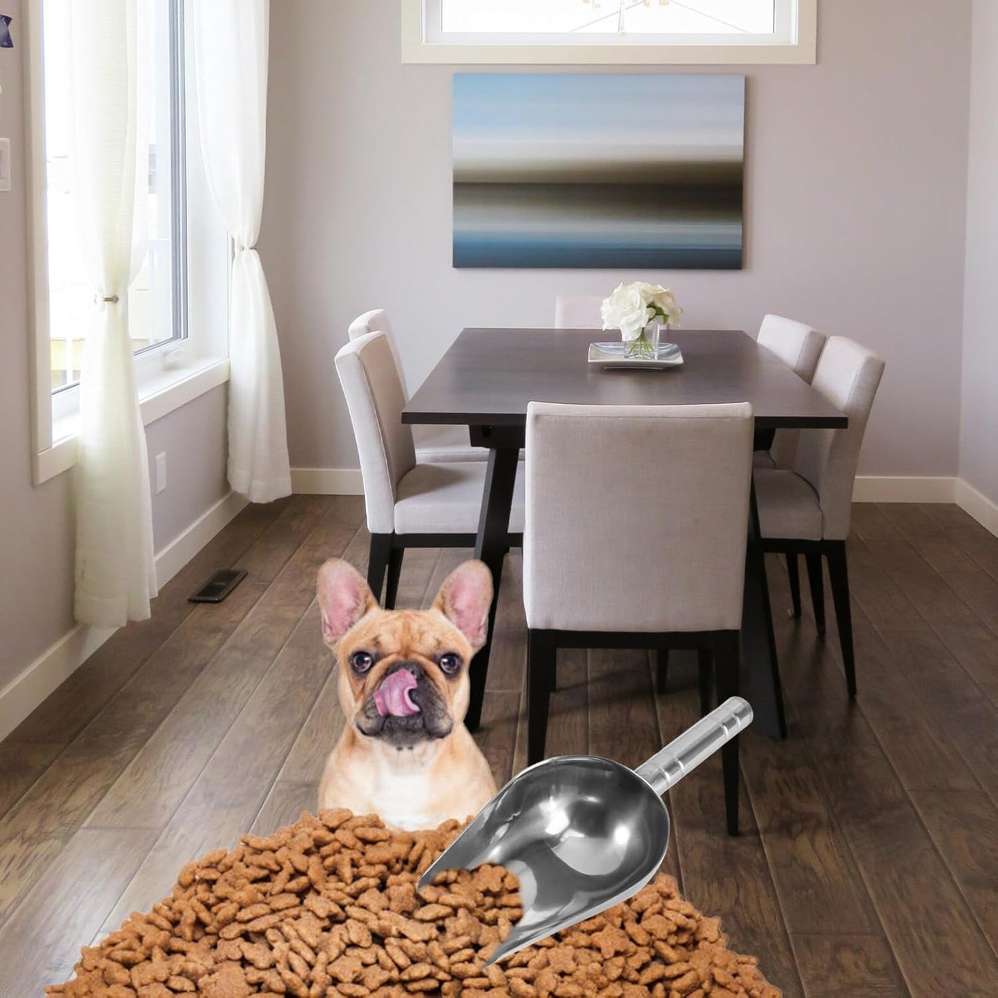 POPETPOP 2pcs Ice Scoop Pet Feeding Scoop s Quart Metal Feed 1 Cup Hand Stainless Steel Aluminum Dog Feeding Shovel Dog Treat Food Durable