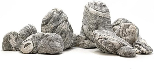 Silver Seiryu Rock Aquarium Rocks 40lb Natural Mountain Stone for Fish Tanks, Aquascaping, Terrariums, Bonsai, Garden Landscaping & Reptile Habitats(2-10inch 12-14Pcs)