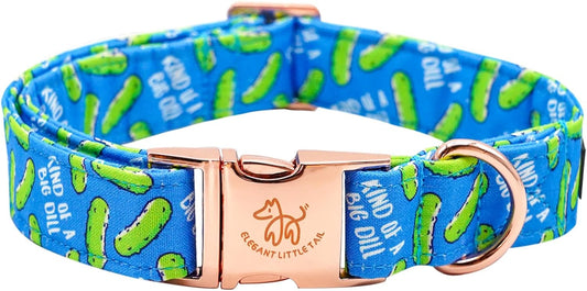 Elegant little tail Dog Collar, Blue Bear Pattern Pet Collar Durable Cute Dog Collars Male or Female Pet Gift Adjustable Dog Collar for Medium Dogs