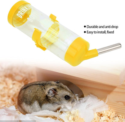 Hamsters Water Bottle Automatic No Drip Hanging Water Feeder Dispenser for Small Animals Guinea Pig Rat Rabbit Dwarf Gerbil Chinchilla(Yellow 125ML)