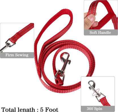 YIMEIS Dog Harness and Leash Set, No Pull Soft Mesh Pet Harness, Reflective Adjustable Puppy Vest for Small Medium Large Dogs, Cats (Red 02, Medium (Pack of 1)