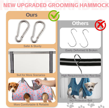 Dog Grooming Hammock for Small Dogs & Cats, Dog Grooming Harness for Nail Trimming, Pet Grooming Sling Helper with Nail Clippers/Nail Trimmers