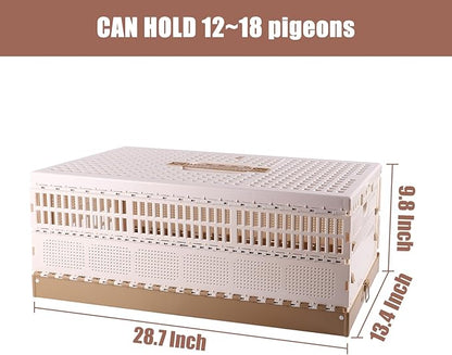 Plastic Folding Pigeon Cage, Portable Pet Bird Travel Cage Carrier Pigeon Cage Pairing Cage Pigeon Nest Box Easy to Clean for Training and Release Competition (XL)