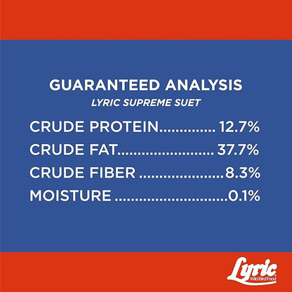 Lyric Supreme Wild Bird Seed Suet Cakes for Wild Birds, 12 oz. (12 Pack)