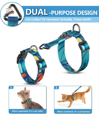 Halypet Cat Harness and Leash Set, Escape Proof [3 in 1 Adjustable & Lightweight] Cat Harness, Comfortable Soft Kitten Harness for Cats Safe, Easy to Wear, Outdoor Walking Travel