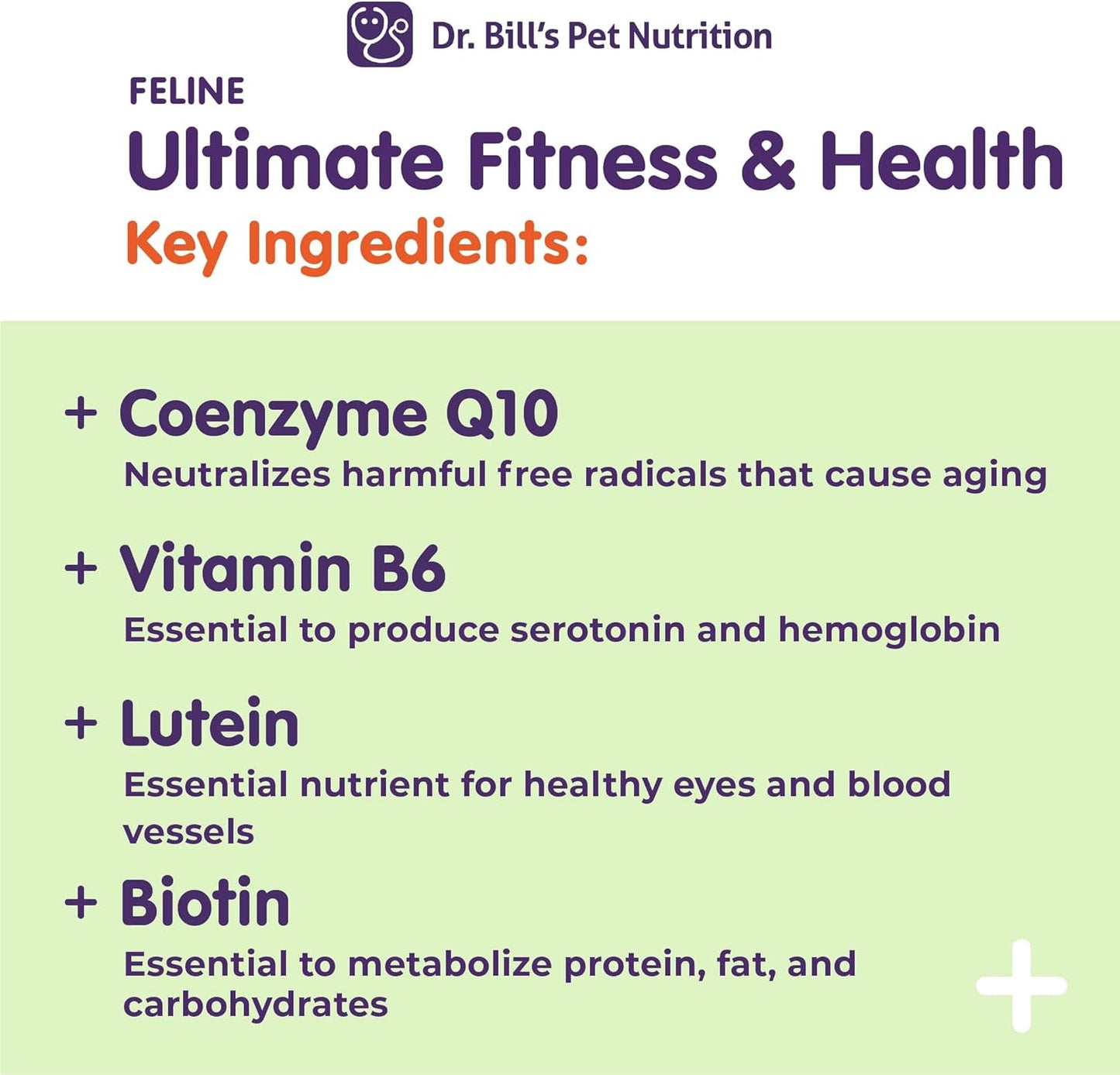 Dr. Bill’s Feline Ultimate Fitness & Health | Cat Multivitamin Powder - Daily Supplement | Weight Control, Joint, Brain, Heart & Immune Support | Omega 3s, Collagen, B Vitamins, Taurine, Amino Acids
