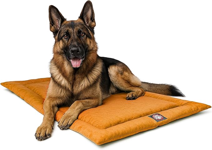 Majestic Pet Orthopedic Memory Foam Dog Crate Mat - Plush Pet Bed Pad for Crates & Kennels | USA Crafted | 48"x30" Villa Orange