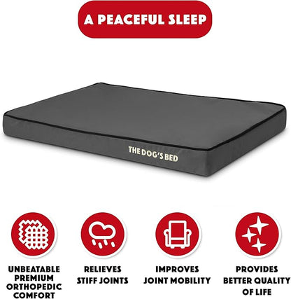 The Dog’s Bed Orthopedic Memory Foam Dog Bed, Medium Grey & Black, Waterproof, Supportive Dog Bed with Replaceable Covers
