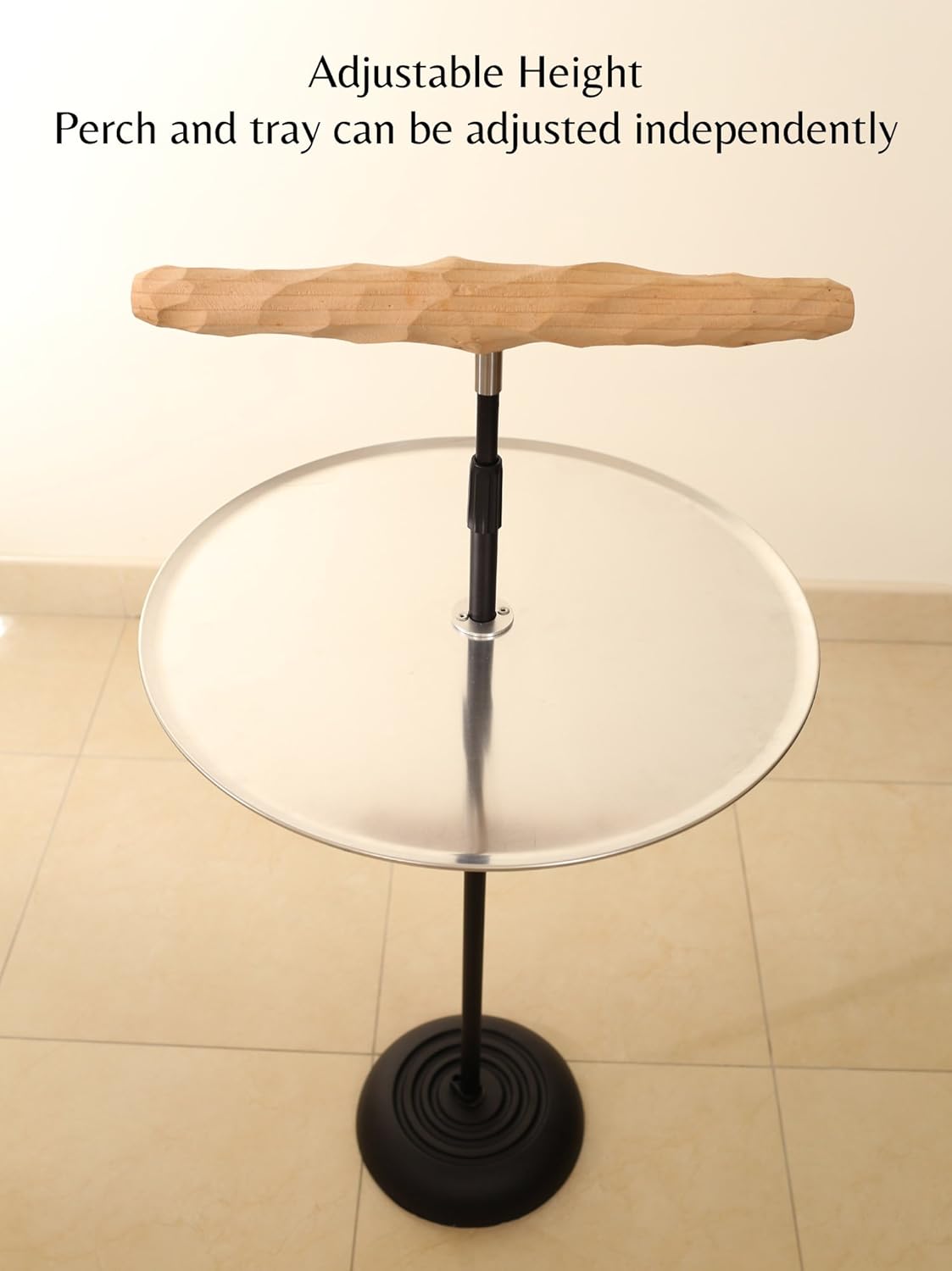 Parrot Training Perch Stand with Potty Tray (T Perch Hardwood, XL)