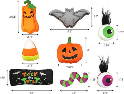 8 Assortments Halloween Value Pack, Natural Interactive Catnip Cat Toys, Toy with Crinkle and Feather, Accessories for Indoor Cat, Kitten Toys