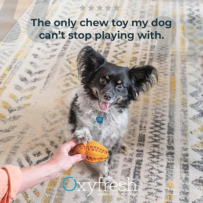 Oxyfresh Dog Dental Chew Toy - Best Durable Rubber Dog Toy for Tough Chewers – Helps Remove Plaque, Cleans Teeth & Freshens Breath Without Brushing (Large)