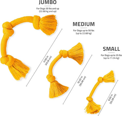 Playology Dog Toys | Dri-Tech Rope Toy Tug of War Rope for Aggressive Chewers | Jumbo Cheddar Cheese Scented Toy - Easy to Clean and Made from Non Toxic Materials