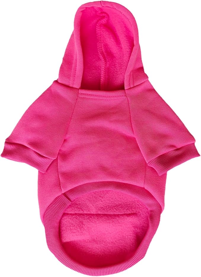 Jecikelon Winter Dog Hoodie Sweatshirts with Pockets Warm Dog Clothes for Small Dogs Chihuahua Coat Clothing Puppy Cat Custume (Rose red, X-Small)