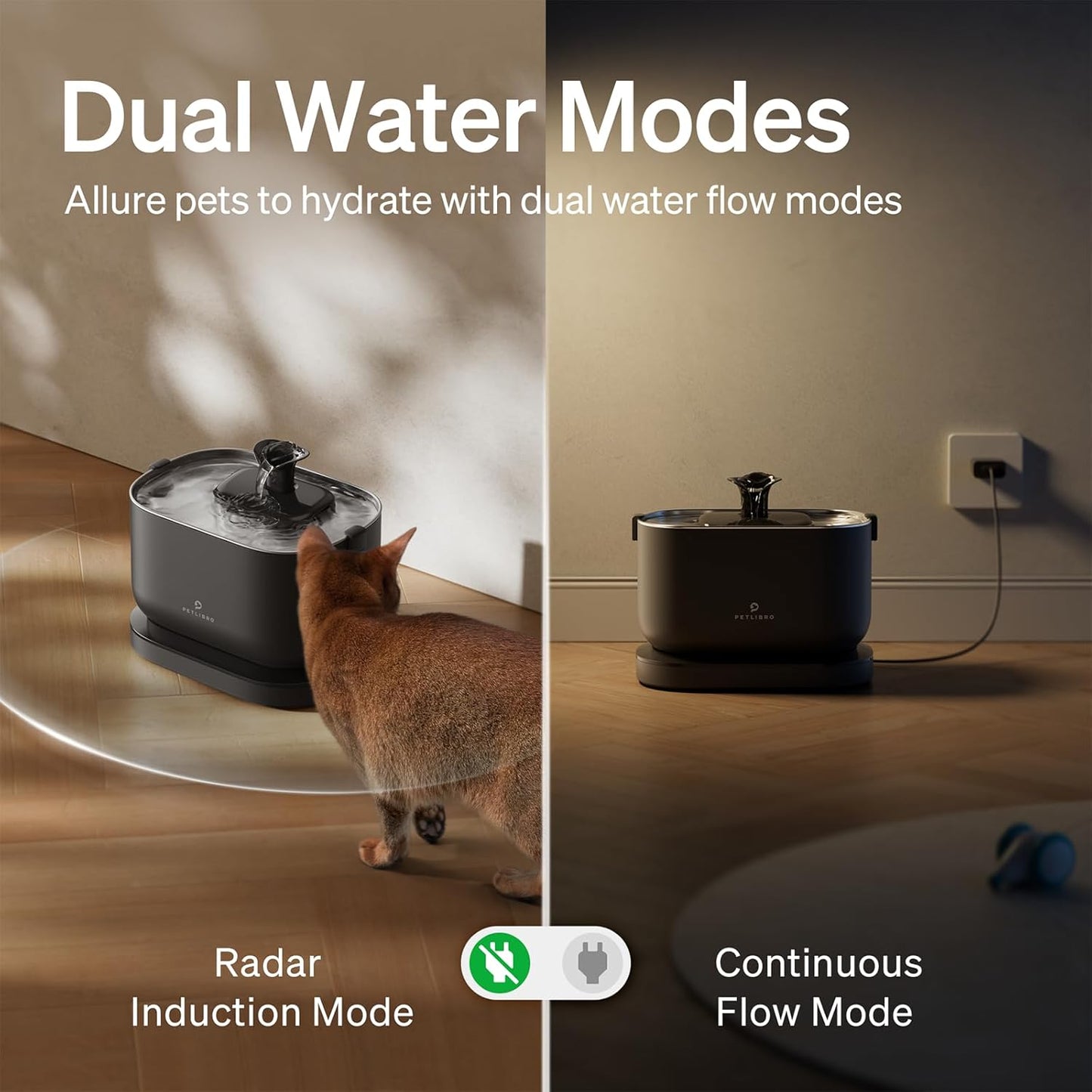 Bundle of PETLIBRO Cat Water Fountain, Cordless Pet Water Fountain Battery Operated+8 Packs Replacement Filters for Dockstream Cat Water Fountain WF005 WF115 WF105, 4 Months Set of Replacement Filters