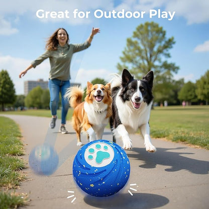 Interactive Dog Ball for Large Dogs - Dog Toys for Aggressive Chewers to Keep Them Busy, Durable E-TPU Material, 3 Play Modes Automatic Dog Balls for Medium and Large Dogs, Indoor & Outdoor (Blue)