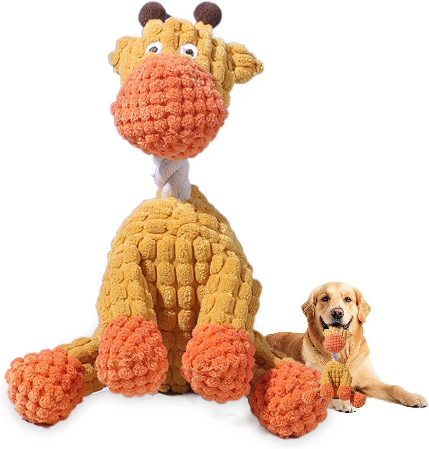 Indestructible Dog Toys,2025 New Dogs Plush Toy for Aggressive Chewers,Squeaky Durable Chew Toy for Indoor Pups Teething,Stuffed Toys for Small Medium Large Animals (Giraffe)