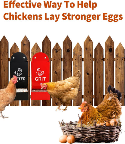 Chicken Oyster Shell Feeder and Grit Feeder Metal Chicken Feeder Chicken coop Accessories Automatic Chicken Feeder