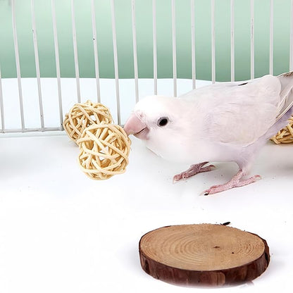 HANZE Rattan Balls,Sepak Takraw, Vine Ball, Parrot Chew Toy and Stimulation Ball Set (Set of 12)