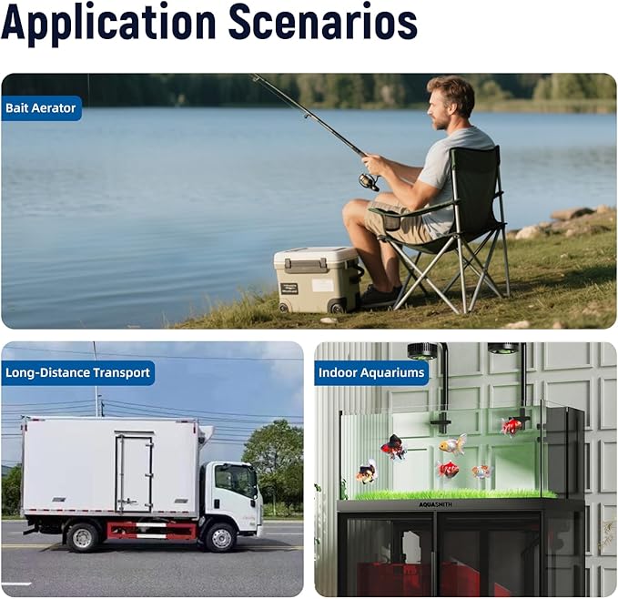 Live Bait Aerator,Ultra-Long Battery Life,Rechargeable Aquarium Air Pump 3w/24GPH(1800mAh Single Hole) IPX4 Magnetic Charging Design,Suitable for Fishing Enthusiasts,with Hose and Stone