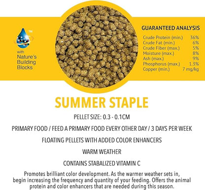 MICROBE-LIFT MLLSSSM Summer Staple Floating Fish Food Pellets for Ponds, Water Gardens, and Fountains, for Live Goldfish and Koi, 10 Ounces