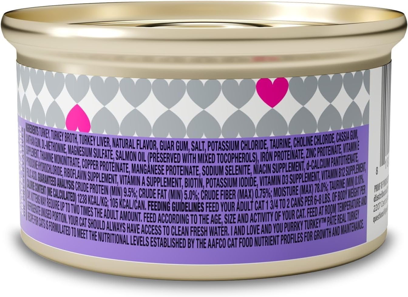 I and love and you Wet Cat Food - Purrky Turkey Pâté - Turkey Recipe, Grain Free, Filler Free, 3oz Pack of 24 Cans