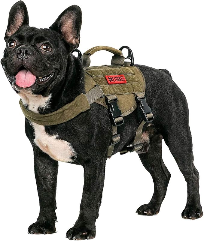 OneTigris Tactical Dog Harness,Puppy Harness with Handle, Military Vest for Small Dogs Outdoor Easy Control Training Walking