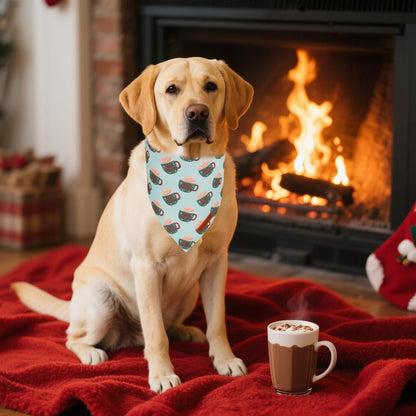 ADOGGYGO Green Christmas Dog Bandana, Snowman Reindeer Mug Pet Scarf, Adjustable Fit Merry Christmas Bandanas for Extra Large Dogs (X-Large)