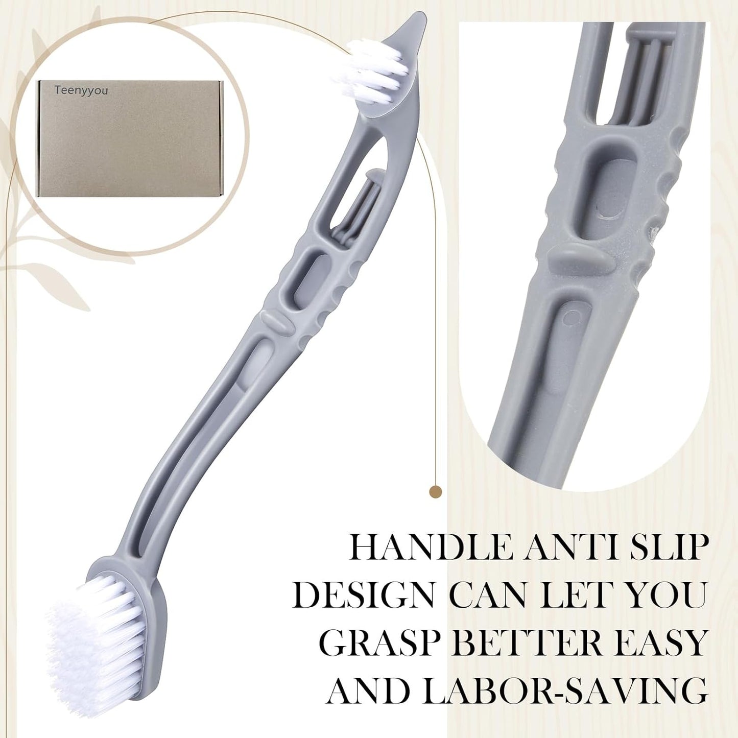 Bird Cage Cleaner with Two Brush Heads Stainless Steel Bird Droppings Cleaning Scraper Long Handle Tool for Cleaning Parrot Cages Pet Supply Cage Accessory