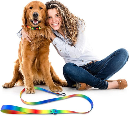 Rubber Waterproof Dog Collar and Leash Set for Small Dogs,Puppy Collars Leashes,Lead,Training Leash Easy Clean for Pets,Cats (for Medium Small Dogs)