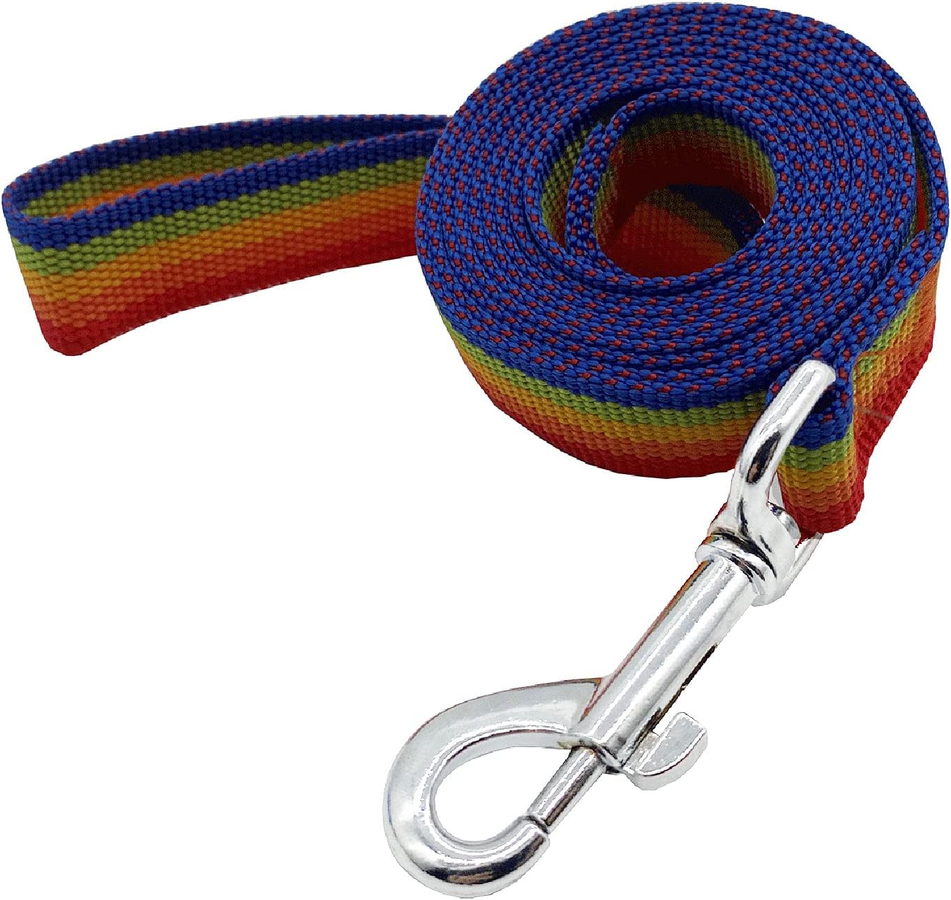 Nylon Dog Training Leash, Traction Rope, 4/5/6 Feet Long, 3/4 Inch 1 Inch Wide, for Small and Medium Dogs (1'' x 5 FT, Rainbow)