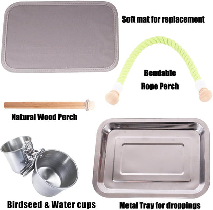 Galaxy Pink Bird Carrier Backpack with Perch - Bubble Backpack for Birds Conures, Budgies and Small ParrotsIdeal Ideal for Vet and Outdoor Adventures(Galaxy Blue, Large)