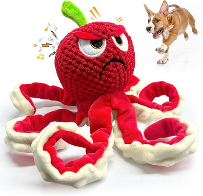 Squeaky Dog Toys Octopus -Plush Stuffed Dog Chew Toys with Soft Fabric for Small Medium and Large Dogs,Interactive Tug of War Puppy Toys to Keep Them Busy