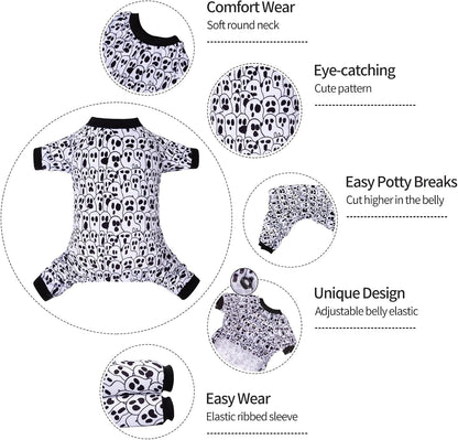 CuteBone Small Dogs Outfit Soft Puppy Onesies Pjs Halloween Dog Pajamas Pet Coat Cat Apparel Comfy Doggie Jumpsuit Bodysuit for All Seasons P300L