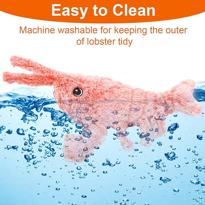 Mity rain Interactive Dog Toys - Wiggly Lobster for Small Medium Large Dogs, Moving Pet Toy to Keep Them Busy for Boredom, Floppy Smart Motion Activate Enrichment, Rechargeable