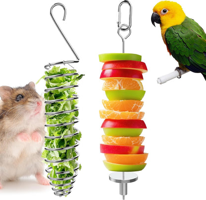 GFZ Rat Foraging Toy - Hanging Chew Slow Feeder Enrichment Interactive toys in hamster cages for Small Pets Like Rabbits, Birds, Guinea Pigs - Easy to Install (2PCS, Small)