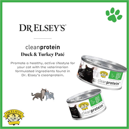 Dr. Elsey's cleanprotein Duck & Turkey Recipe Wet Cat Food, Pate 5.3 oz cans (Pack of 24)