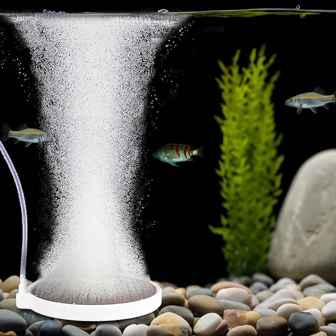 Aquarium Bubbler Air Stone – 4 Inch Fish Tank Nano Quiet Dissolved Oxygen Diffuser Make Super Tiny Bubbles for 35-100 Gallon Aquarium Fish Tank Hydroponics